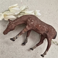 brun-græssende-hest-gammelt-legetøjs-dyr